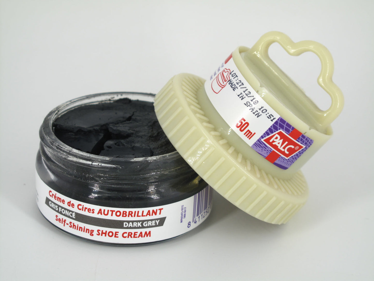 SKU - 1146 -- CREMA CAMALEON DE CERAS AUTOBRILLANTE GRIS OSCURO 50 GRS