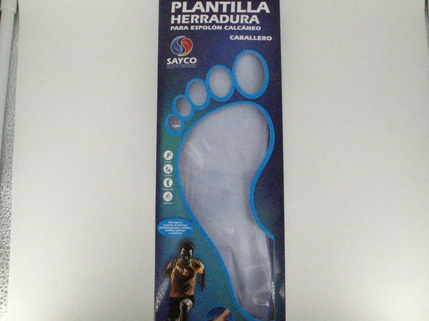 SKU - 1343 -- PLANTILLAS DE GEL CON HERRADURA SAYCO CABALLERO 1 PAR