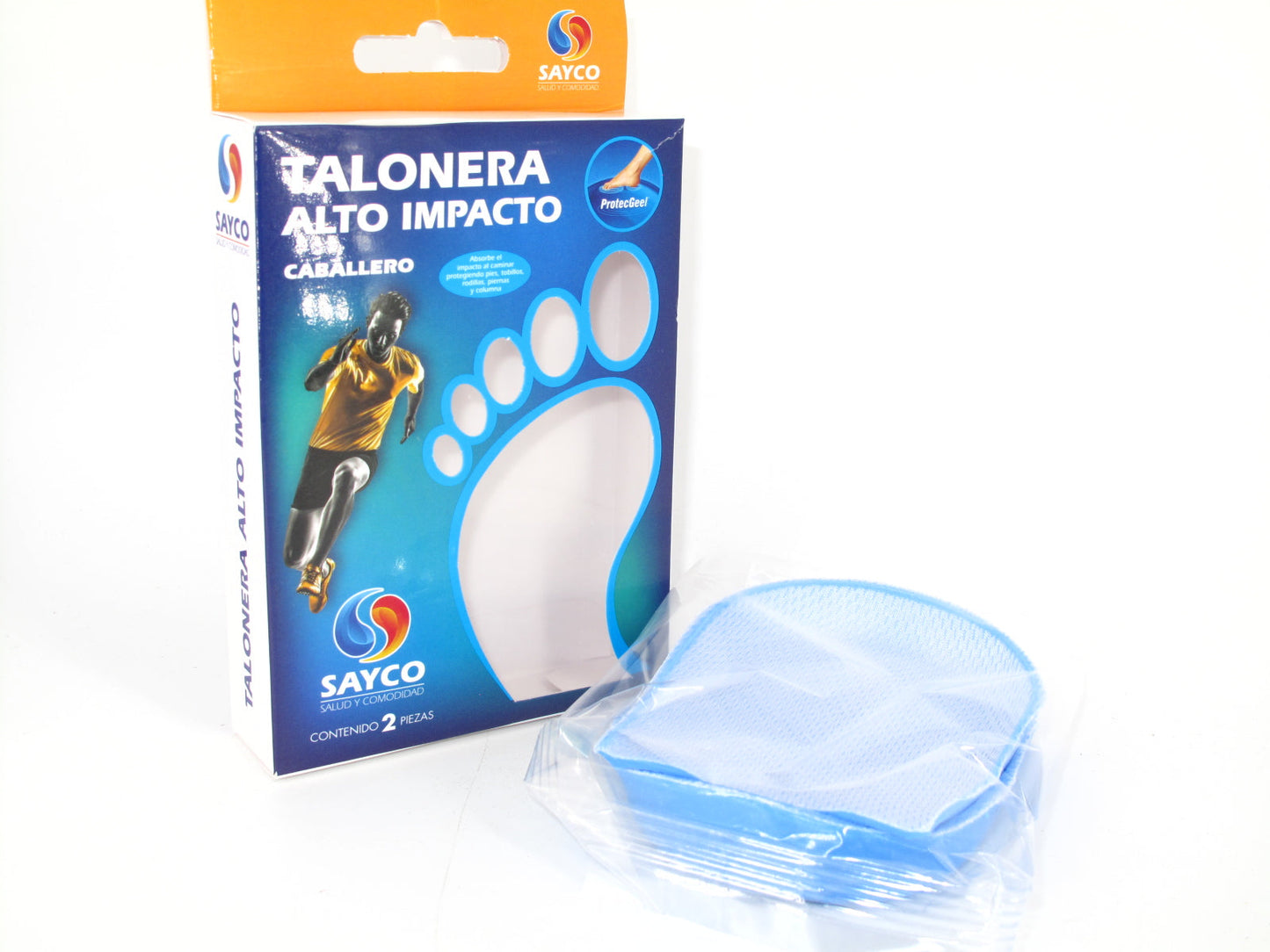 SKU - 1700 -- TALONERA DE GEL SAYCO ALTO IMPACTO CABALLERO 1 PAR