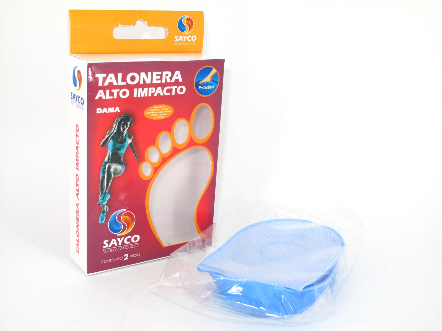 SKU - 1701 -- TALONERA DE GEL SAYCO ALTO IMPACTO DAMA 1 PAR
