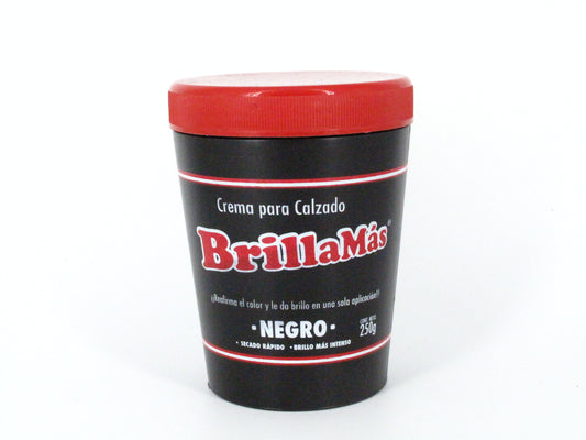 SKU - 1527 -- CREMA PARA CALZADO NEGRO BRILLO MAS 250 G