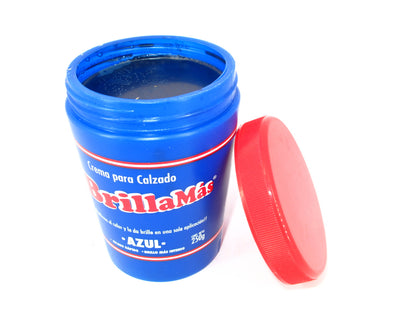 SKU - 1939 -- CREMA PARA CALZADO AZUL BRILLO MAS 250 G