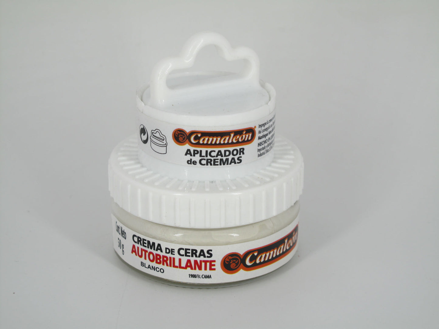 SKU - 1142 -- CREMA CAMALEON DE CERAS AUTOBRILLANTE BLANCO 50 GRS