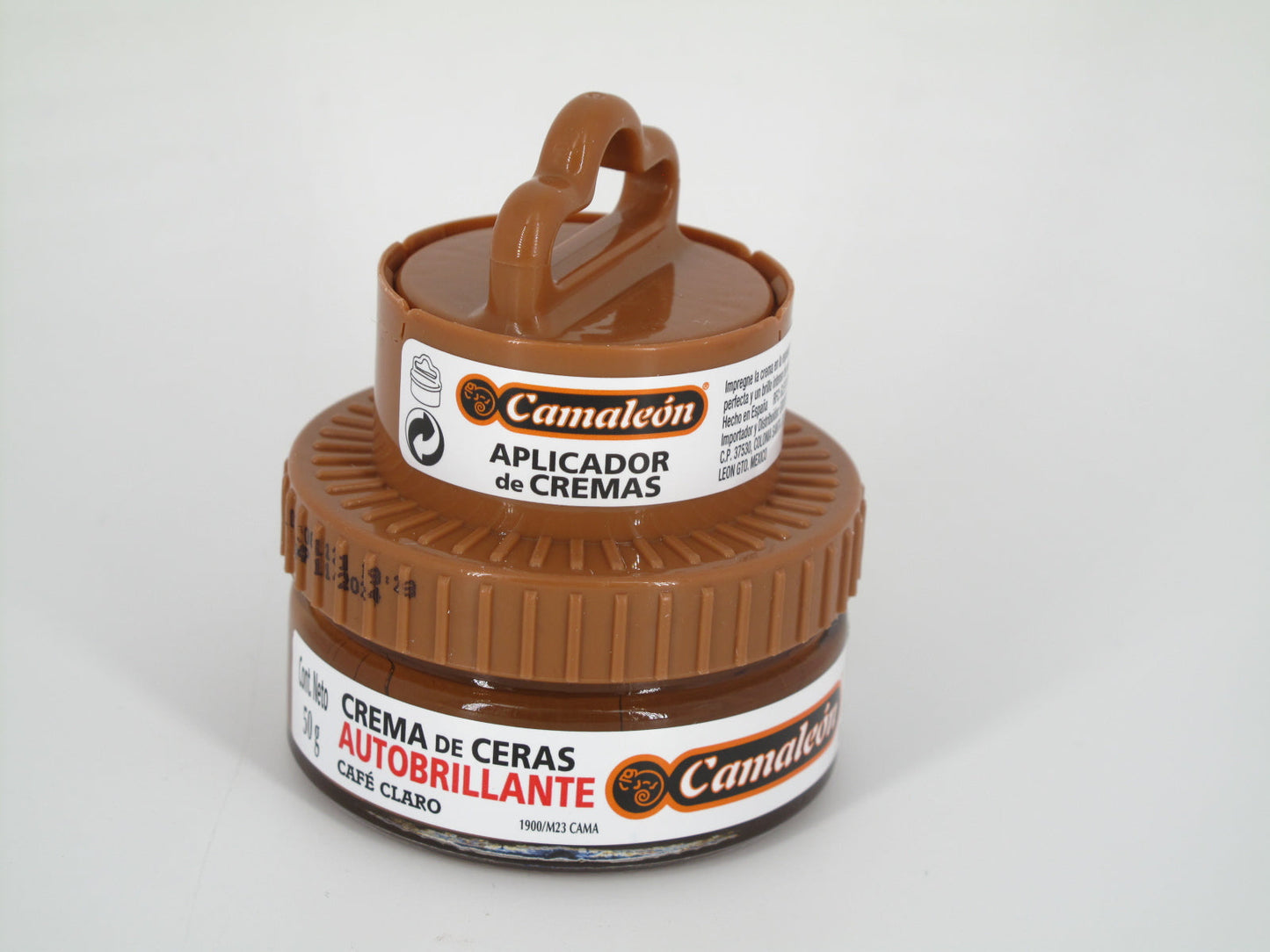 SKU - 1144 -- CREMA CAMALEON DE CERAS AUTOBRILLANTE CAFE CLARO 50 GRS