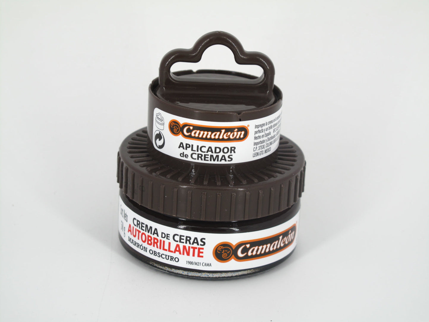 SKU - 1147 -- CREMA CAMALEON DE CERAS AUTOBRILLANTE MARRON OSCURO 50 GRS