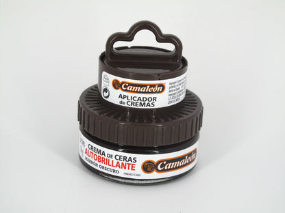 SKU - 1147 -- CREMA CAMALEON DE CERAS AUTOBRILLANTE MARRON OSCURO 50 GRS