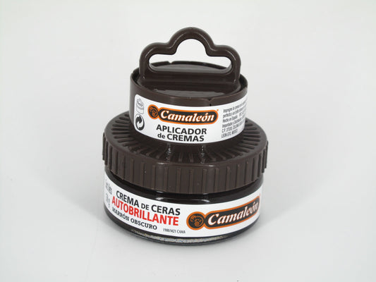 SKU - 1147 -- CREMA CAMALEON DE CERAS AUTOBRILLANTE MARRON OSCURO 50 GRS