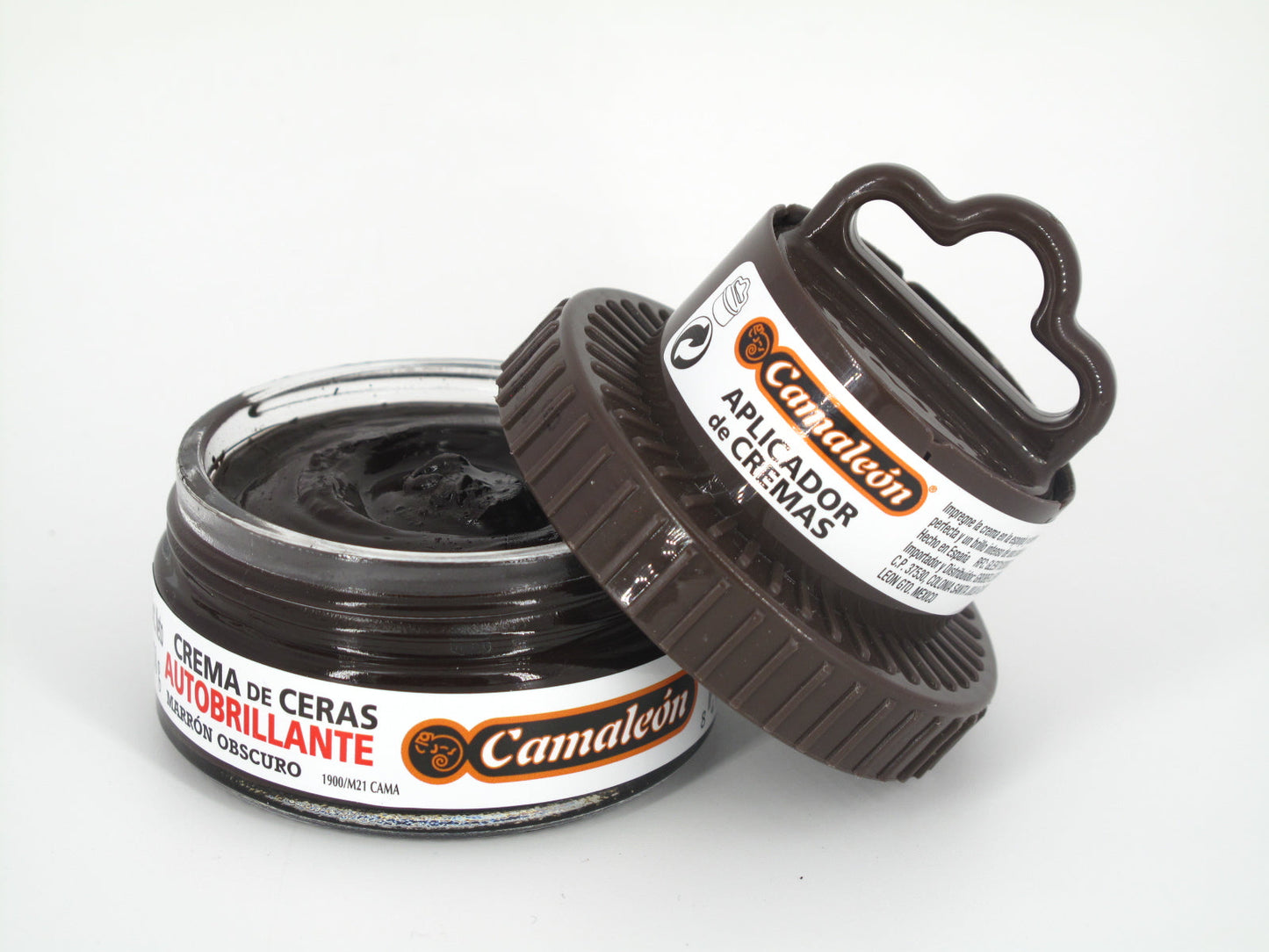 SKU - 1147 -- CREMA CAMALEON DE CERAS AUTOBRILLANTE MARRON OSCURO 50 GRS