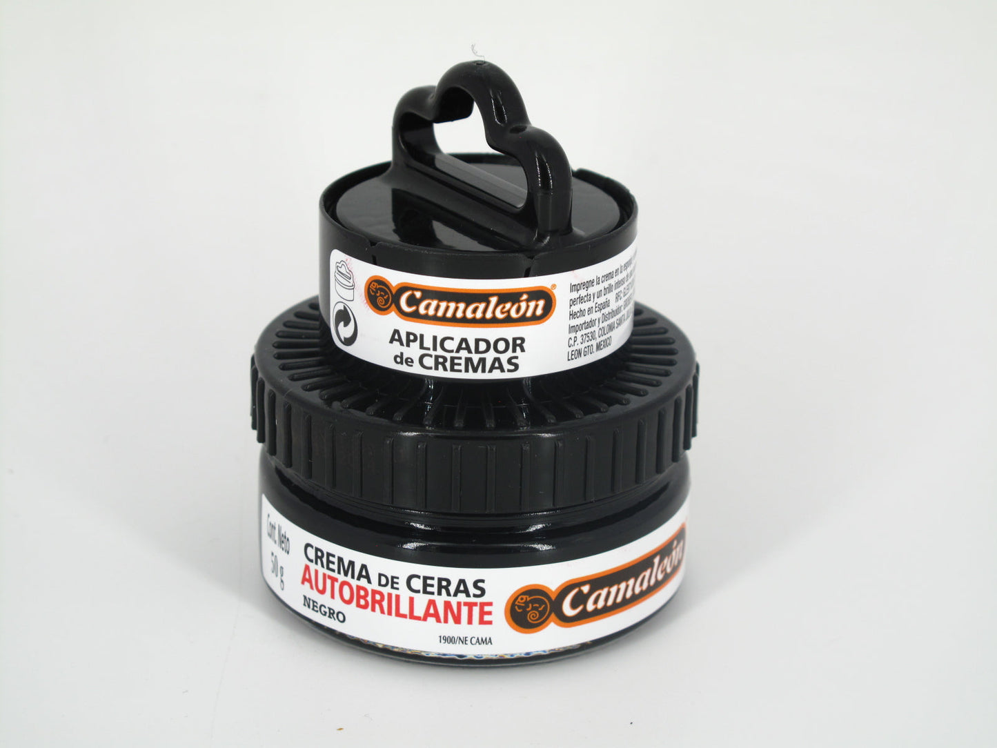 SKU - 1148 -- CREMA CAMALEON DE CERAS AUTOBRILLANTE NEGRO 50 GRS