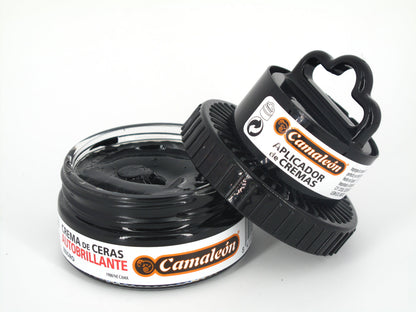 SKU - 1148 -- CREMA CAMALEON DE CERAS AUTOBRILLANTE NEGRO 50 GRS