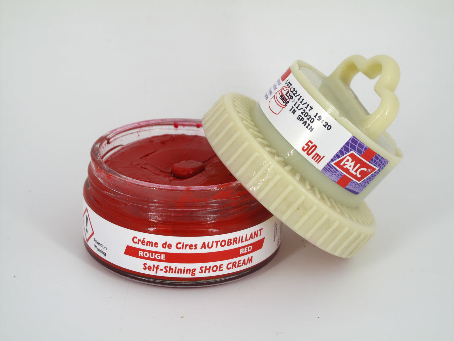 SKU - 1150 -- CREMA CAMALEON DE CERAS AUTOBRILLANTE ROJO 50 GRS