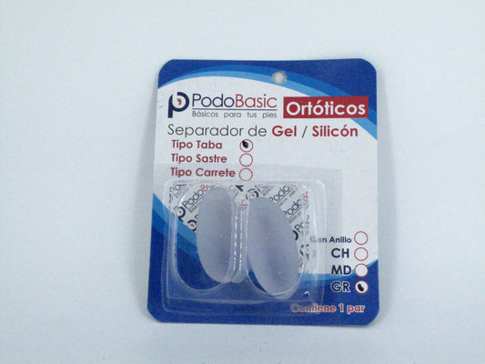 SKU - 1386 -- SEPARADOR DE GEL TIPO TABA GRANDE PODOBASIC 1 PAR
